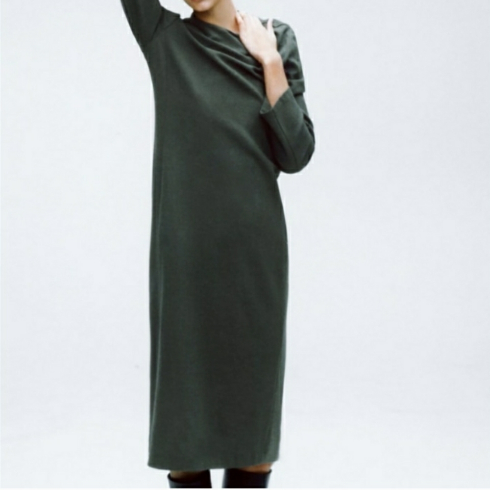 Zara contrast wool blend dress Medium